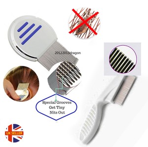 Kids Childrens Dandruf Gritty Head Lice Eggs Hair Metal Nit Comb