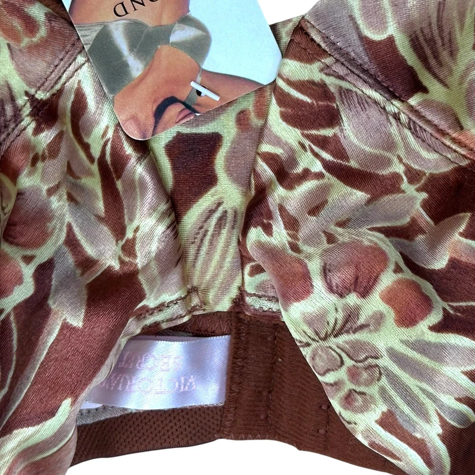 Винтажный Victoria's Secret второй кожи атласный бюстгальтер на косточках 38C цветочный новый с Ярлыками - Изображение 3 из 4