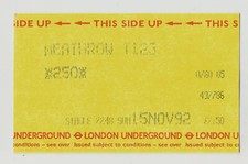 Heathrow Terminals 123 05 - UTS London Underground ticket - London Transport