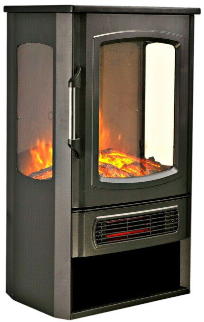 VonHaus 2000W Freestanding Panoramic Log Store Stove Heater for