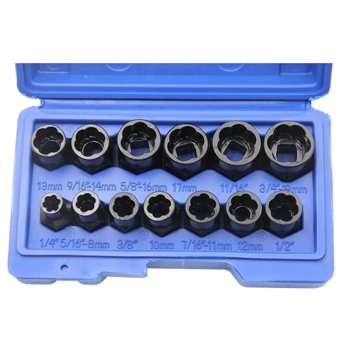 Impact Bolt Extractor Set Nut Remover Set Stripped Extraction Socket Tool J2I9 - Picture 11 of 12