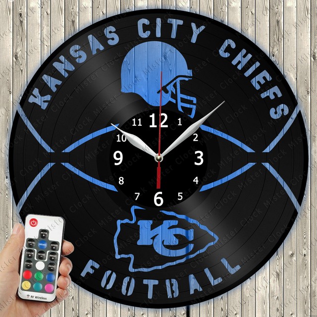 LED Clock Kansas City Chiefs LED Light Vinyl Record Wall Clock LED