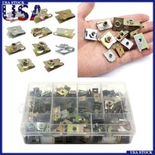 150Pcs Boxed Mixed Metal U-Type Fastener Clip For Car Body Door Fender Bumper US