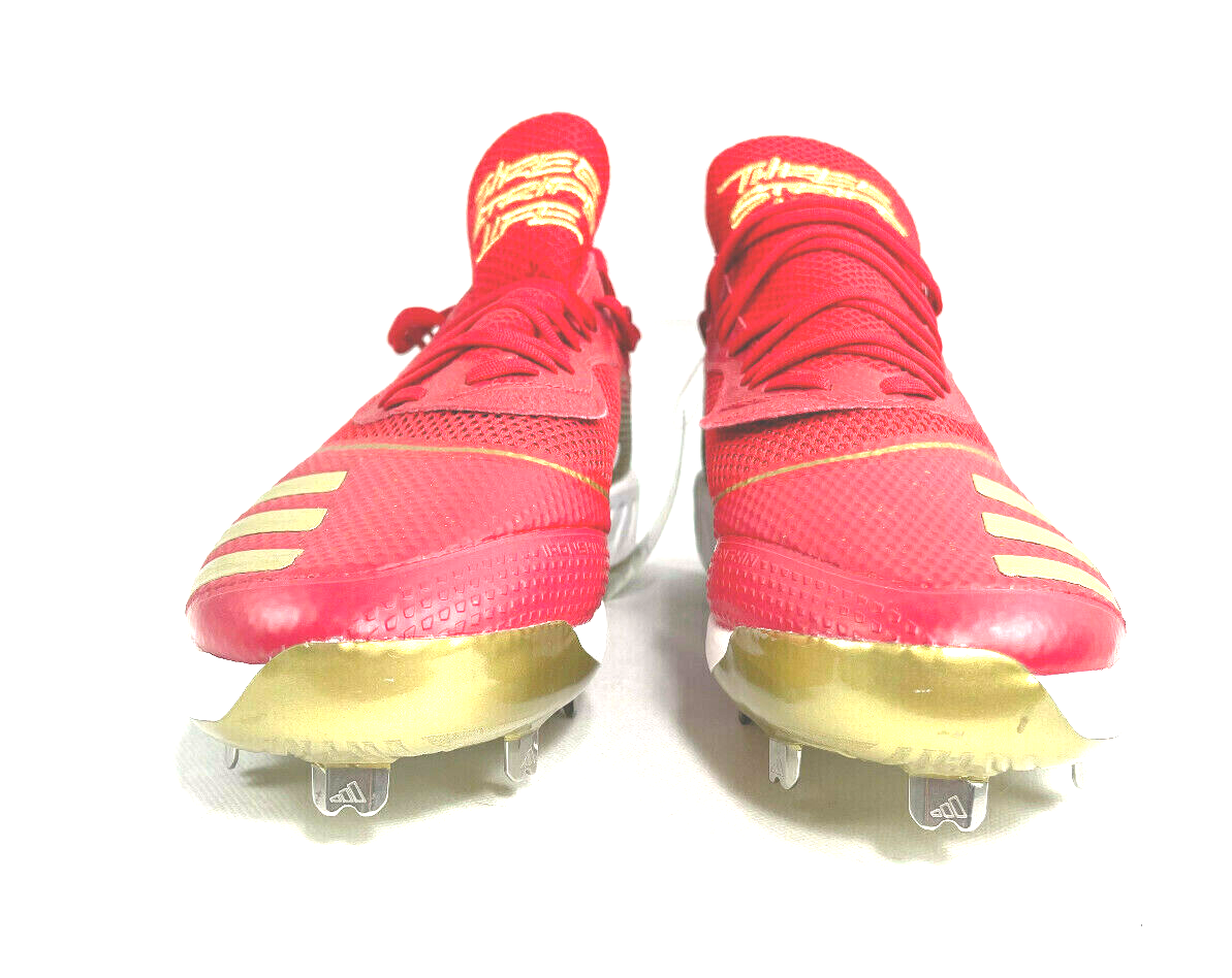 Adidas Icon V Metal Baseball Cleats Scarlet Red/White/Gold  display picture 3