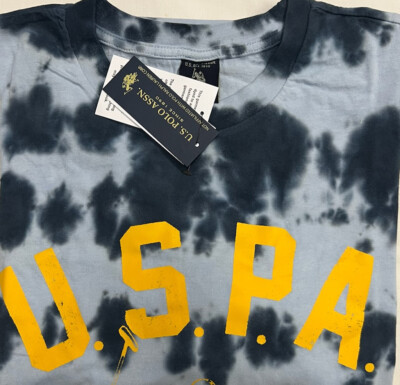 New Polo Men's Short Sleeve T-Shirt Navy Graphic Size