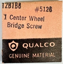 QUALCO 12B1B8 #5126 CENTER WHEEL BRIDGE SCREW WATCH REPAIR PART NEW OLD STOCK  G