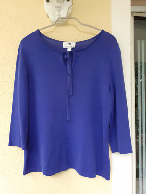 Peter Hahn-Pullover Gr. 40, blau, 70% Seide, 30% Baumw.