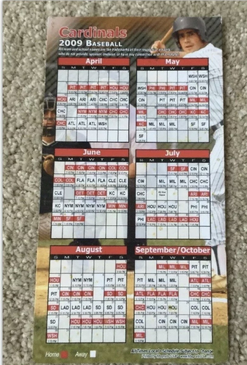 rare-2009-st-louis-cardinals-baseball-season-game-schedule-calendar-no-magnet-ebay