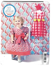 Ellie Mae Designs K134 Sewing Pattern Toddler Girls Dress Sz. 1-2-3-4 Two Styles