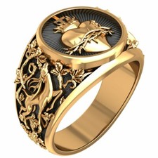 Mens Cross Sacred Heart Of Jesus Christ Ring Amulet Brass Jewelry Size 6-15