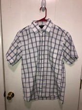 NEW Alberto Cardinali Easy Care Classic Fit Short Sleeve Shirt Men's MEDIUM