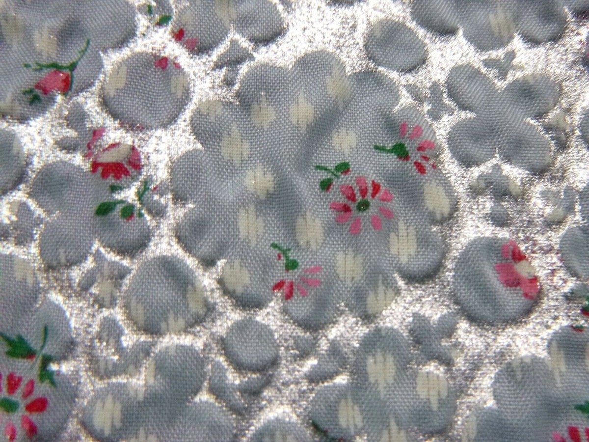 vtg-synthetic-puffy-bumpy-cloud-silver-blue-fabric-tiny-pink-flowers-42-x-1-yd-ebay