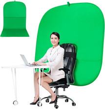 Portable Green Screen Chair, 59 in Greenscreen Backdrop with Stand Double Sided