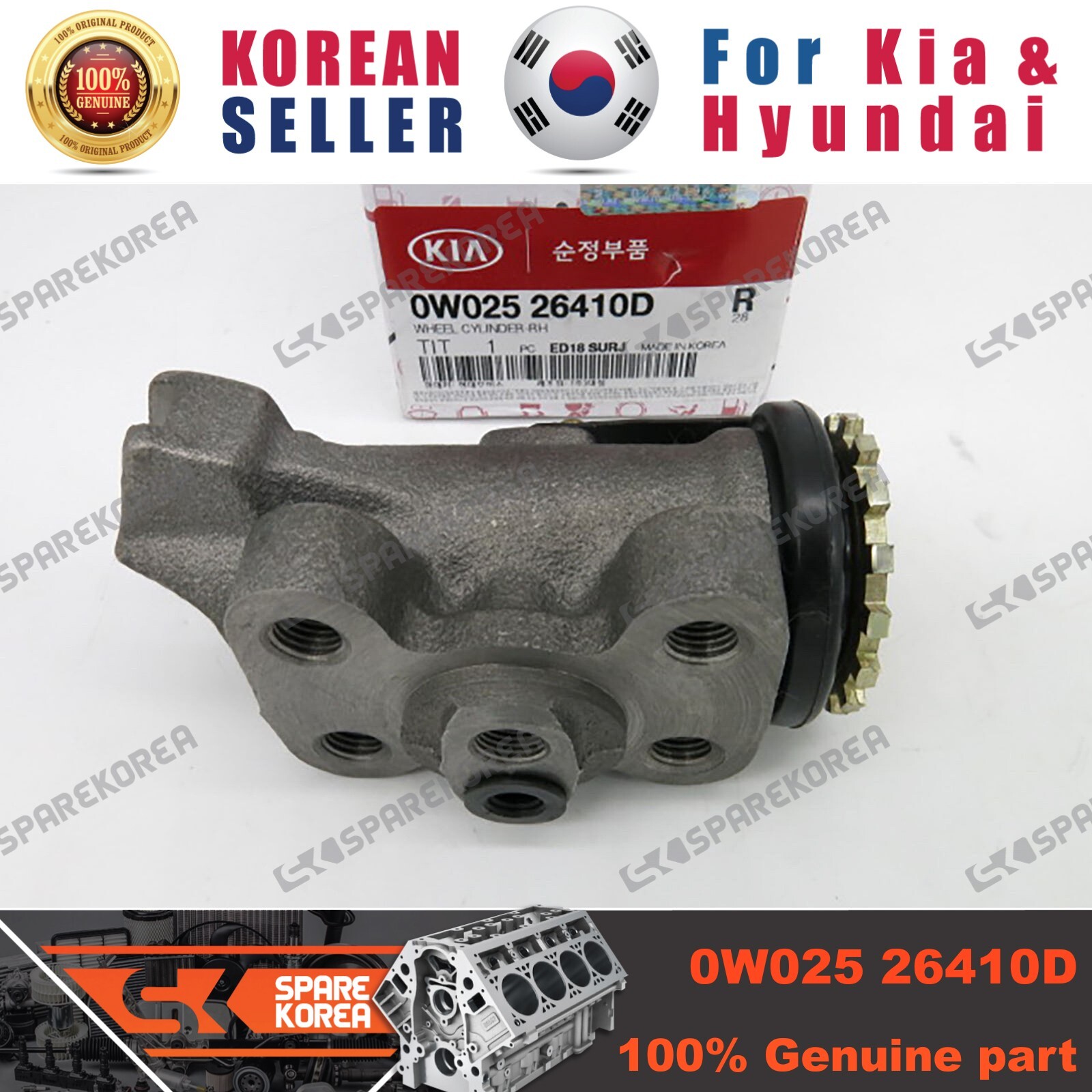 Genuine/OEM 0W02526410D WHEEL CYLINDER-RH for Kia Titan | eBay