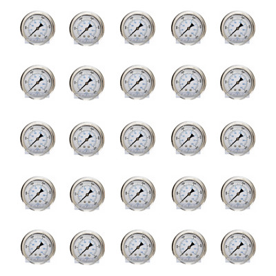 #ad 25 PACK LIQUID FILLED PRESSURE GAUGE 0 5000 PSI 2.5quot; FACE 1 4quot; BACK MOUNT WOG $331.61
