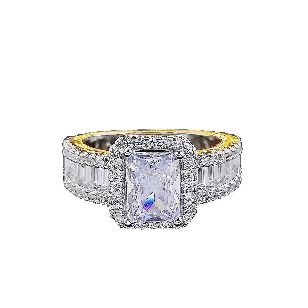 Cubic Zirconia Family & Friends Anillos de Moda enchapado en oro blanco