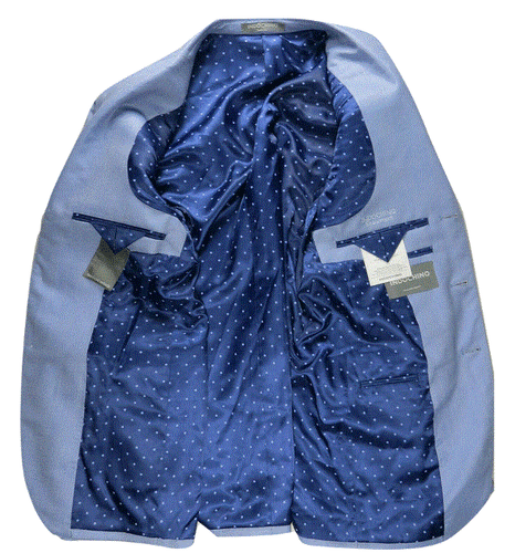 INDOCHINO Mens Suit Jacket Blazer Sport coat 36 L Blue Wool Sartorial Office NEW - Picture 3 of 7