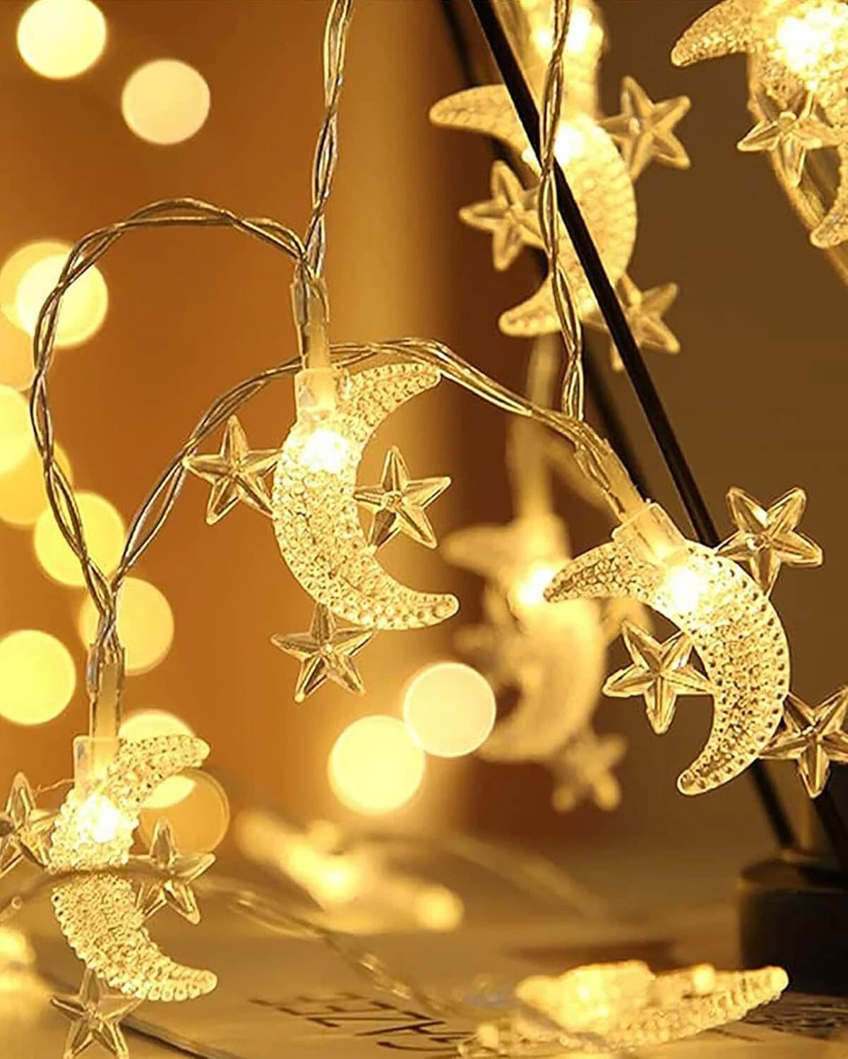 Homesake 20-Led Fairy Lights for Room,Decoration,Moon 3 Star,5 Meters 2 Pin Plug
Opens in a new wind