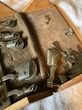 Antique Singer Sewing machine Oak Puzzle Box w/ Attachments Oiler Hammer tools