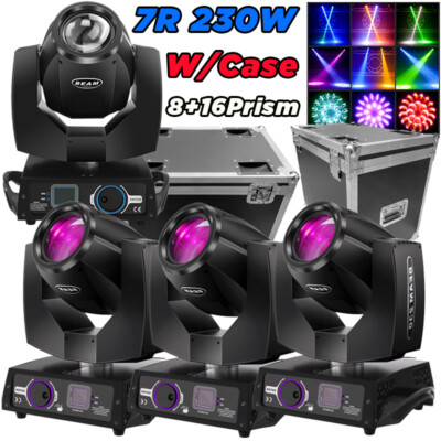 230W RGBW 7R Beam Moving Head Light Gobo Sharpy 24Prism Stage Lighting DJ Disco