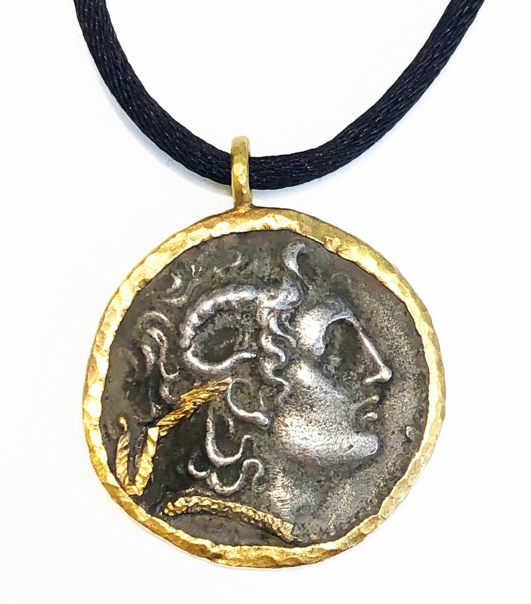 ALEXANDER THE GREAT SILVER TETRADRACHM SILVER AND 24K GOLD COIN