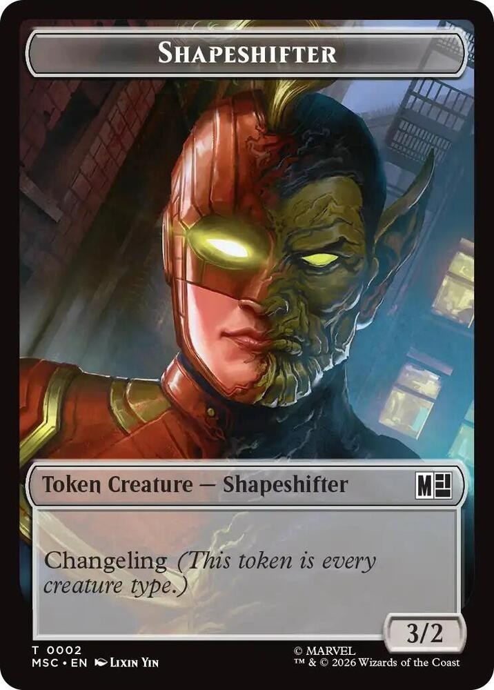 Shapeshifter (0002) // Villain (0009) Double-Sided Token Magic The Gathering MTG