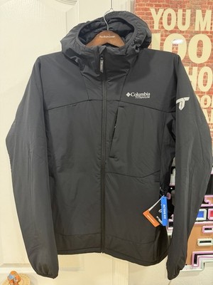 Columbia Titanium Hooded Puffer Jacket Men s M Black Omni-Shield Active Fit NWT