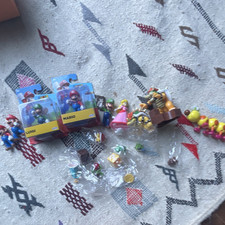 Jakks Pacific Super Mario Bros. Figure Set Mario Luigi Peach Bowser Plastic 3 
