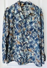 Vintage Joel Disco Shirt Men  s 1970s Mod Polyester Print Size Large