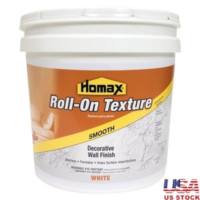 Smooth Roll-On Low Odor Texture Paint Interior Walls Ceilings 2 Gallon New