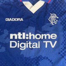Rare Original Rangers 2002/2003 Home Long Sleeve Football Shirt Mens XL