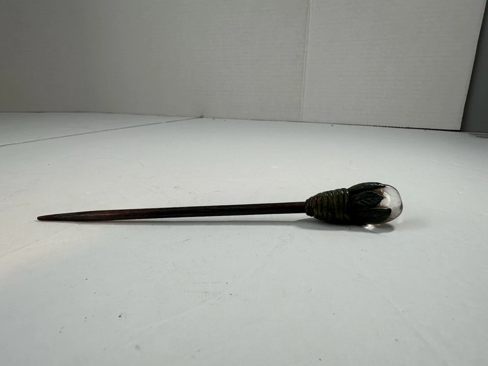 Деревянная палочка для волос хрустальный стеклянный акцент - Изображение 4 из 4