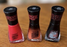 NEW Lot of 3 Sally Hansen Insta-Dri Stranger Things Nail Polish Limited Edition