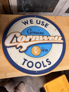 Cornwell Advertising Sign Reproduction 1919 Round Metal Blue White Orange
