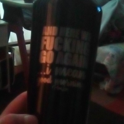 500 ml Black Insulated Stainless Steel Vacuum Flask w/ Twist Lid, Text Design