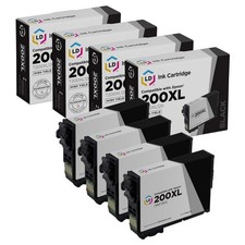 LD Replacement for Epson Black T200XL120 4pk HY Ink XP-200 310 400 410 WF-2540