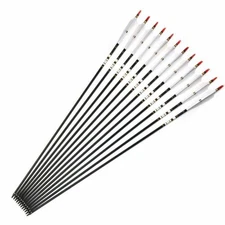 30"/32" Archery Carbon Arrows Spine 500 Turkey Feather For Compound&Recurve Bow