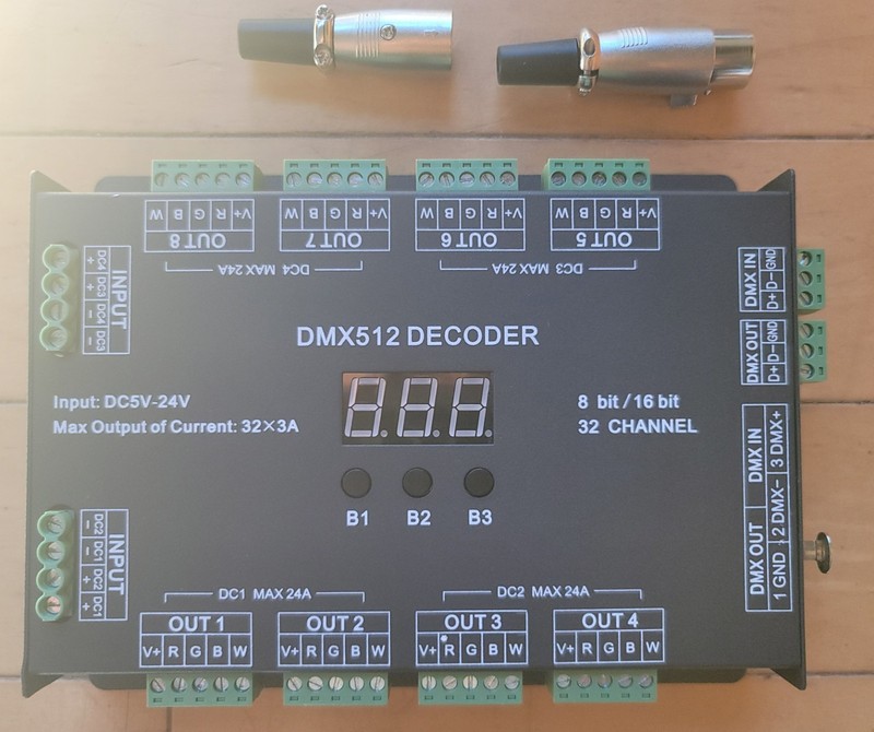 32 Channel 96A RGBW DMX 512 LED Decoder Controller DMX Dimmer DC5-24V RGBW 