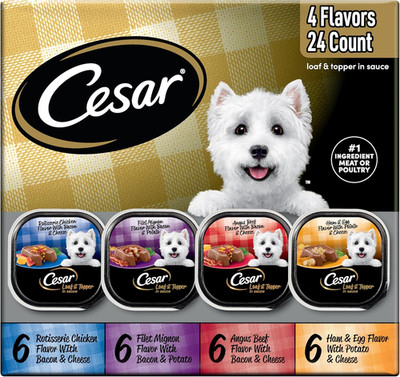Loaf in Sauce Wet Dog Food Rotisserie Chicken, Filet Mignon, Angus Beef, and Ham