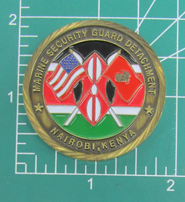 RARE! USMC Marine Security Guard Detachment Nairobi Kenya Challenge Coin