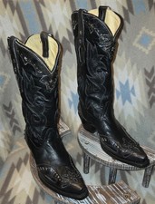 Corral Womens Black Embroidered Star Studded Cowgirl Boots Snip Toe Size 6.5 M