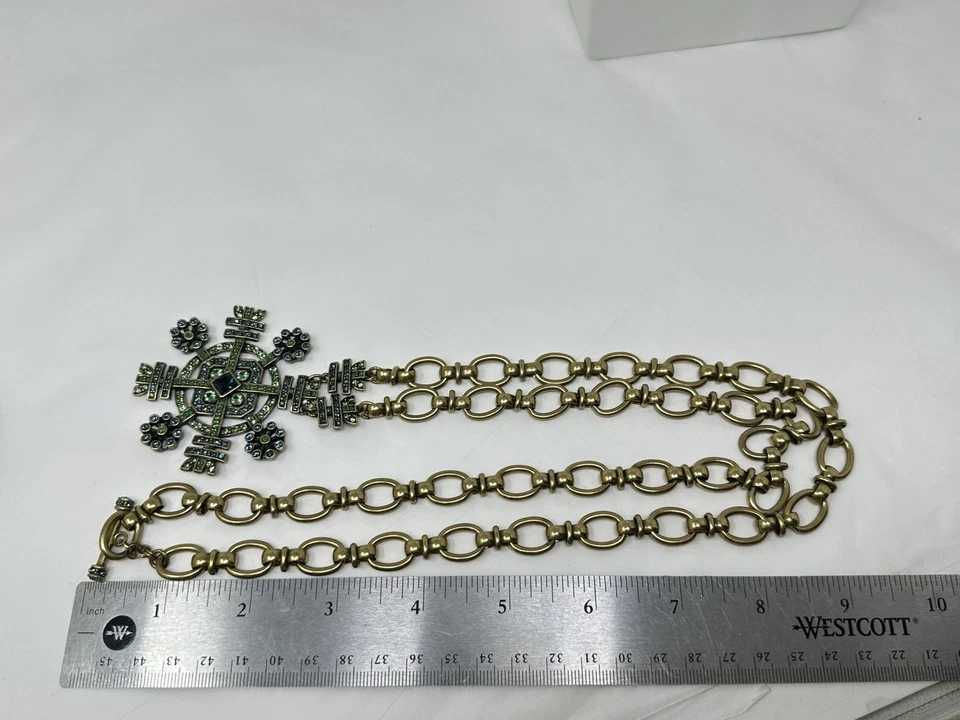 Collar de invierno HEIDI DAUS copo de nieve escandinavo azul verde cristal de Swarovski Foto 4 de 4