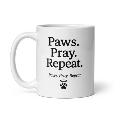 Paws Pray Repeat Mug Dog Lover Gift Pet Faith Coffee Cup Animal Lover FREESHIPS 