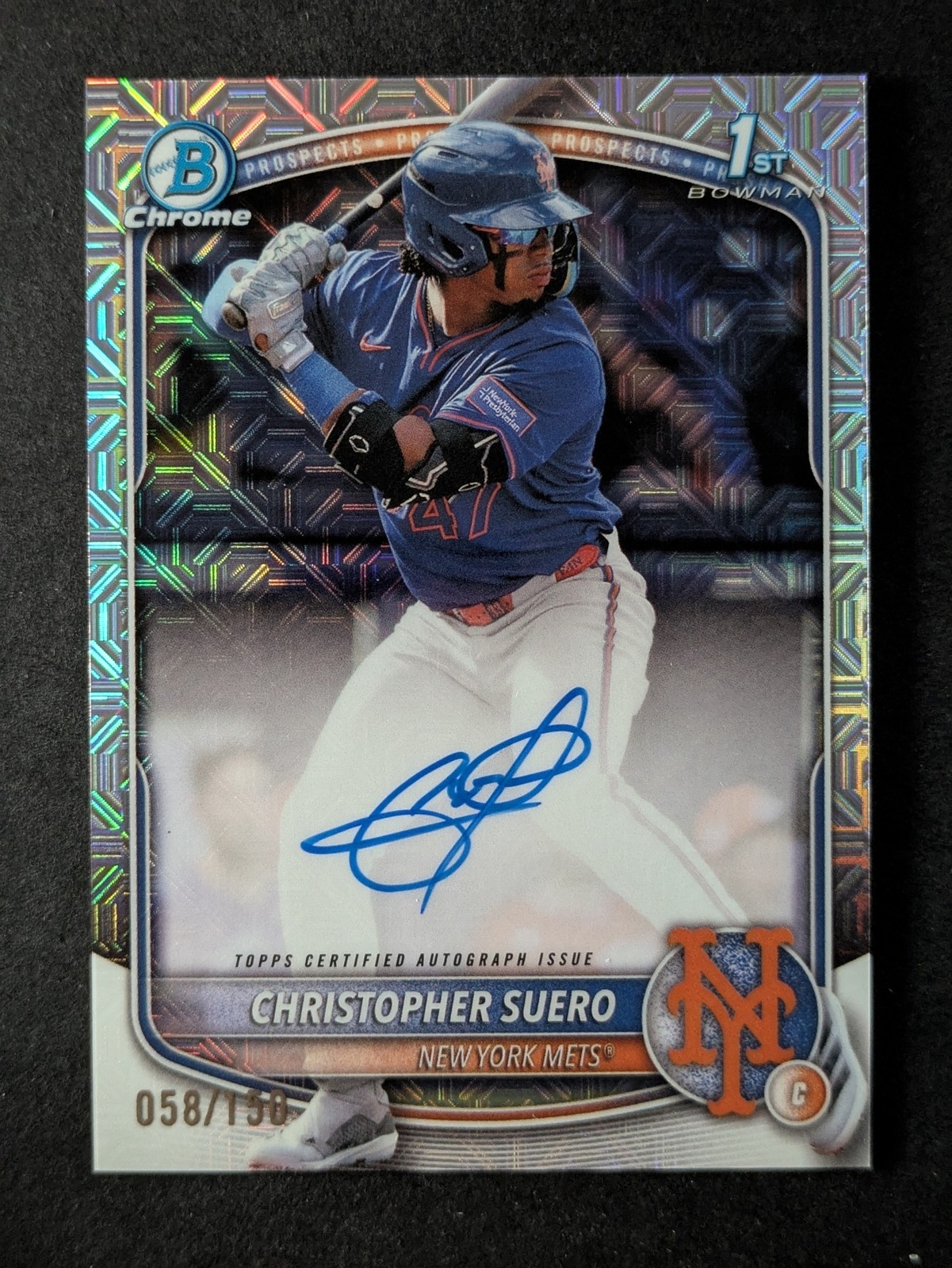 2025 Bowman Chrome CHRISTOPHER SUERO 58/150 1st Bowman Auto HTA Choice #CPA-CSU