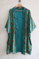 Luxury Silk Patchwork Kimono Robe for Women, Long Boho Designer Nightwear Gown