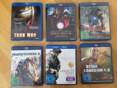 Blu-ray Blockbuster Action Paket:Iron Man 1 3 + Stirb langsam 4.0 ExtCut-6 Filme