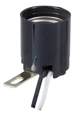 B&P Lamp Med. Base Lamp Socket with side mounted bracket and 7" wire leads