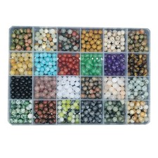 Maonewque 720pcs 6mm Natural Round Stone Beads Gemstone Beading Hole Size 1mm...