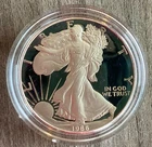 1986 S $1 American Eagle One Ounce Silver Proof Coin with Box & COA OGP