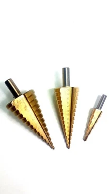 MARKENLOS 3x HSS Stufenbohrer Kegelbohrer Set 4-12/32/39 Schälbohrer Konusbohrer